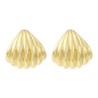 80s Inspired Shell Stud Earring - 18k Gold Plate - Easthope Studio - Everyday Gold Hoops
