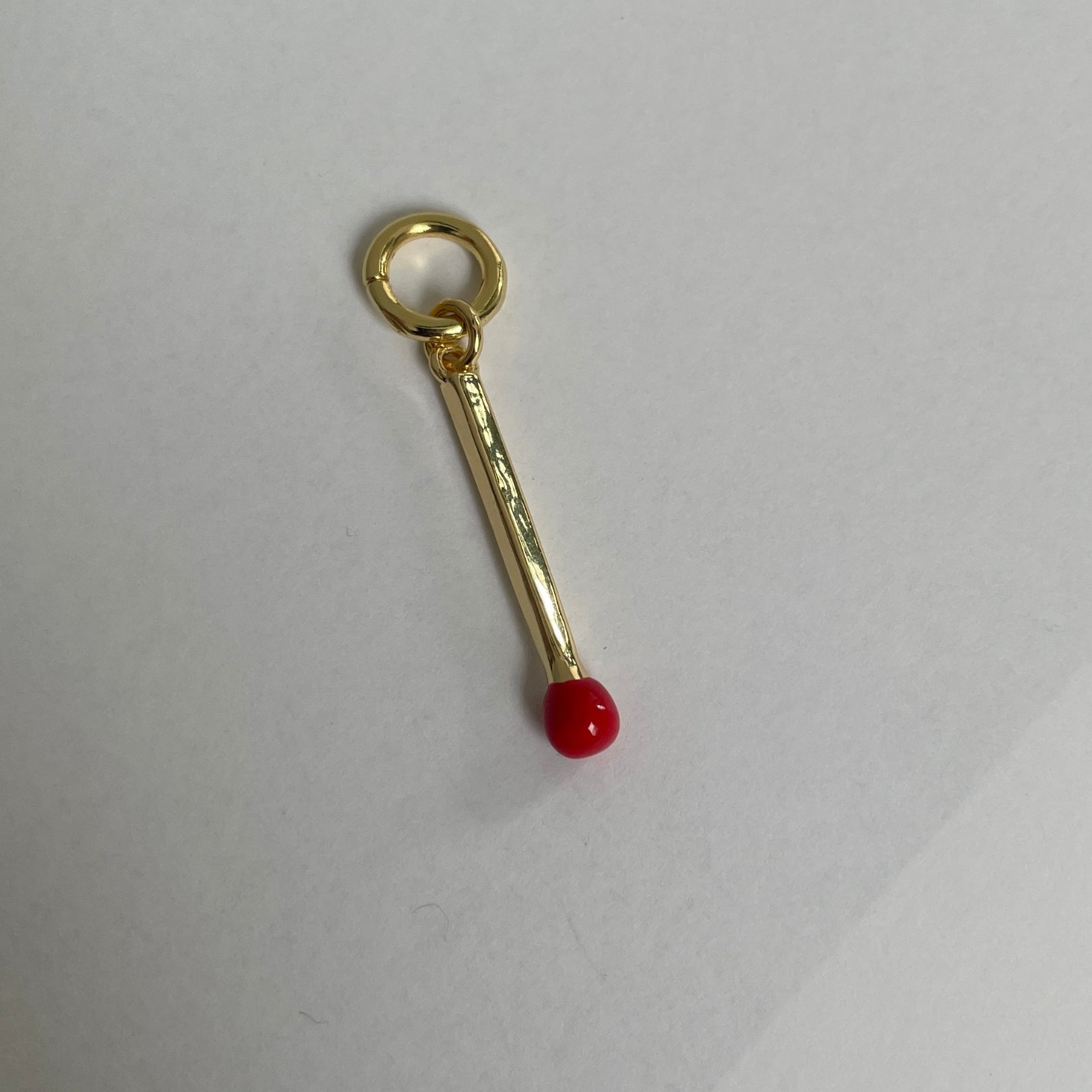 Matchstick Charm - 18K Gold Plate and Enamel