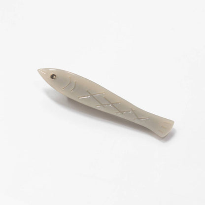 Sardine Fish Hair Clip in Silver Acetate with Rhinestone