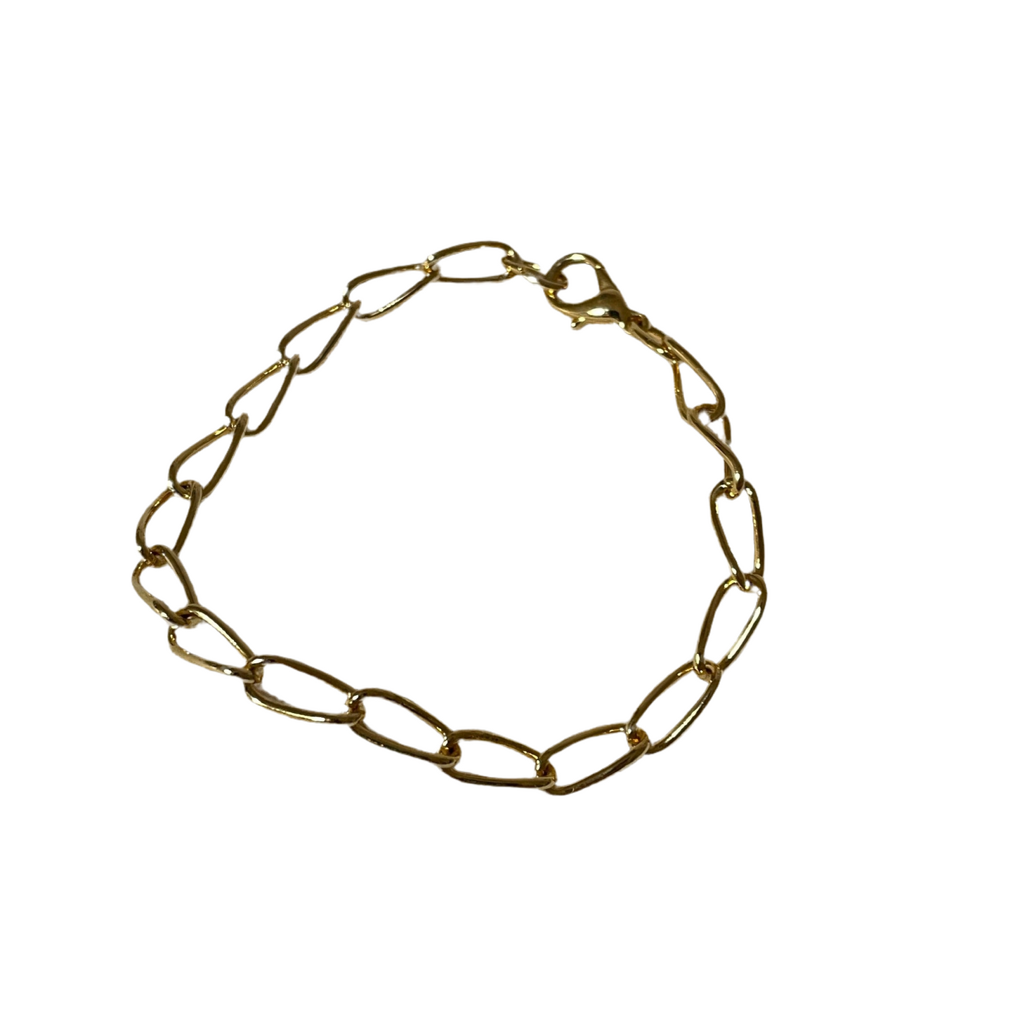 Large Open Curb Chain Bracelet Vintage Gold