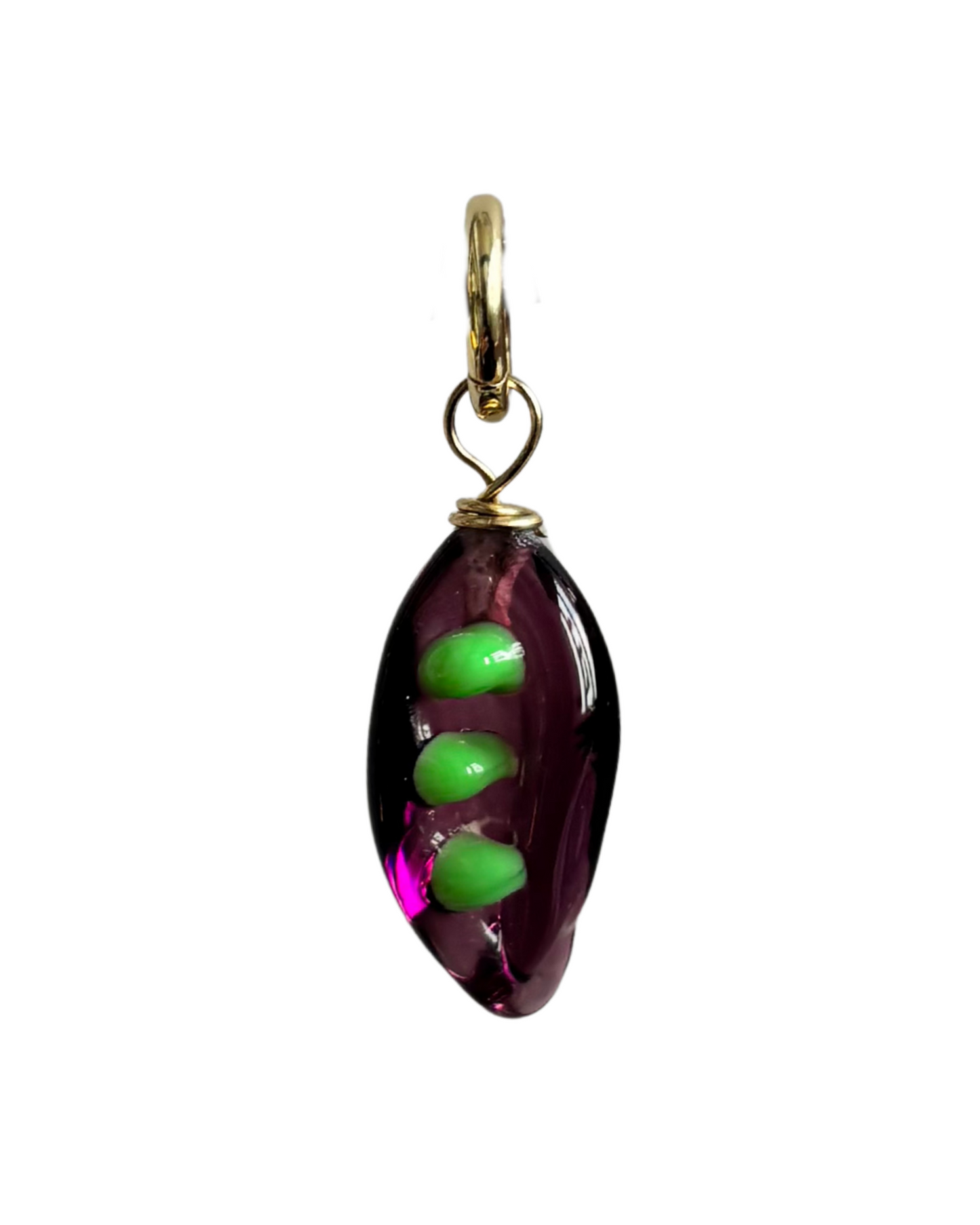 Purple Peas - Murano Glass Food Charm