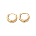 Dimple Texture Mini Huggie Hoops 18k Gold Plate