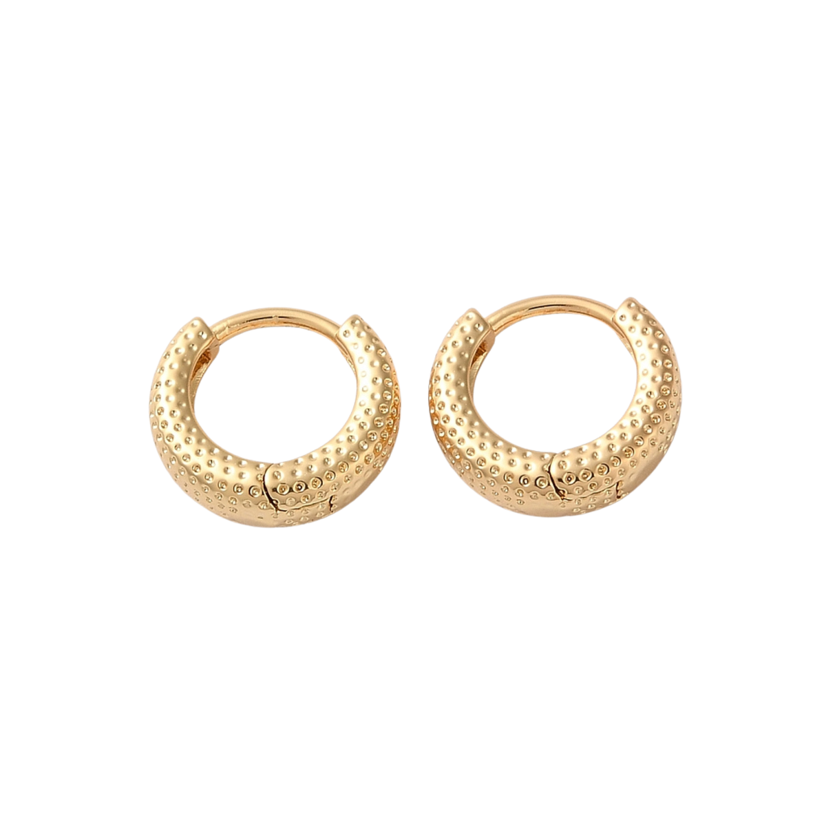 Dimple Texture Mini Huggie Hoops 18k Gold Plate