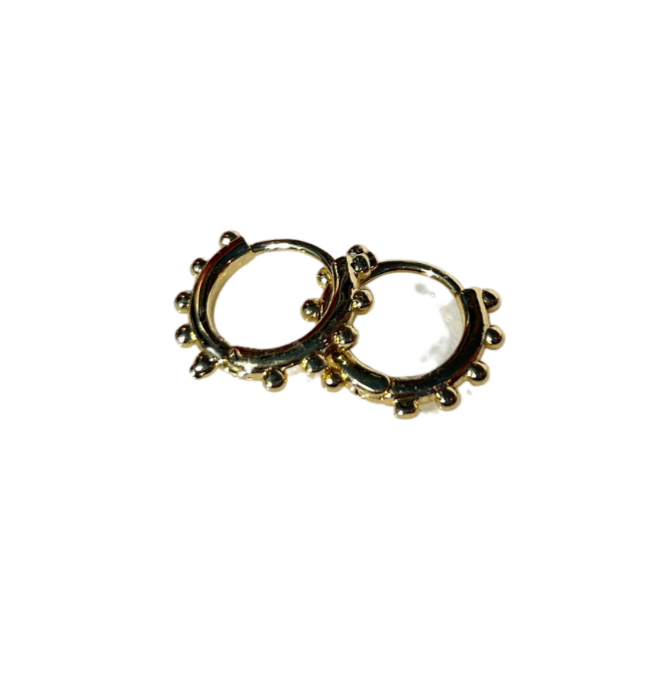 Knobbly Huggie Hoops Gold