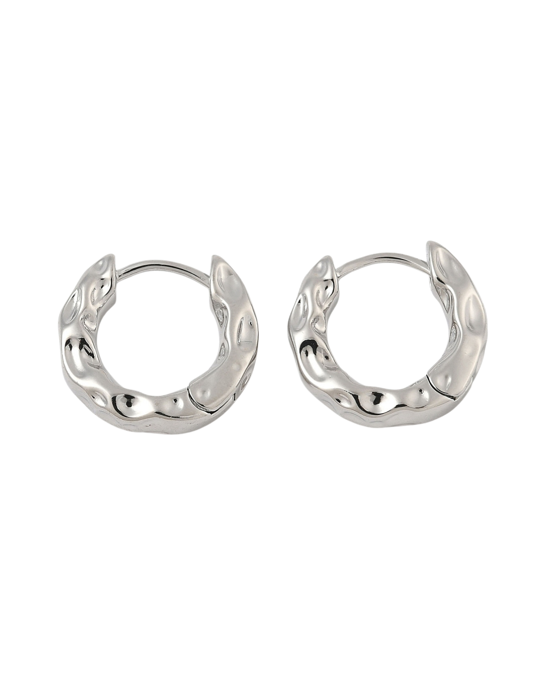 Textured Platinum Plated Hoops