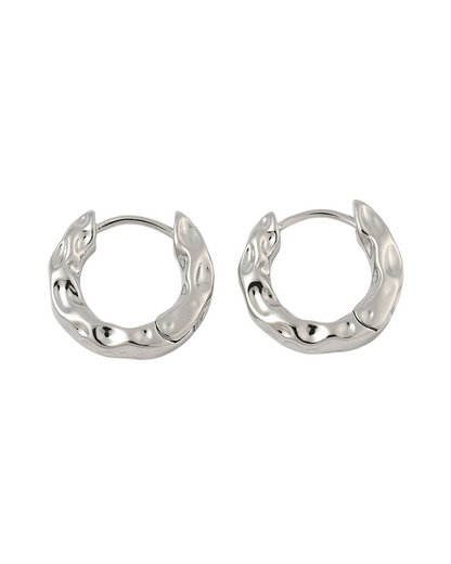 Textured Platinum Plated Hoops