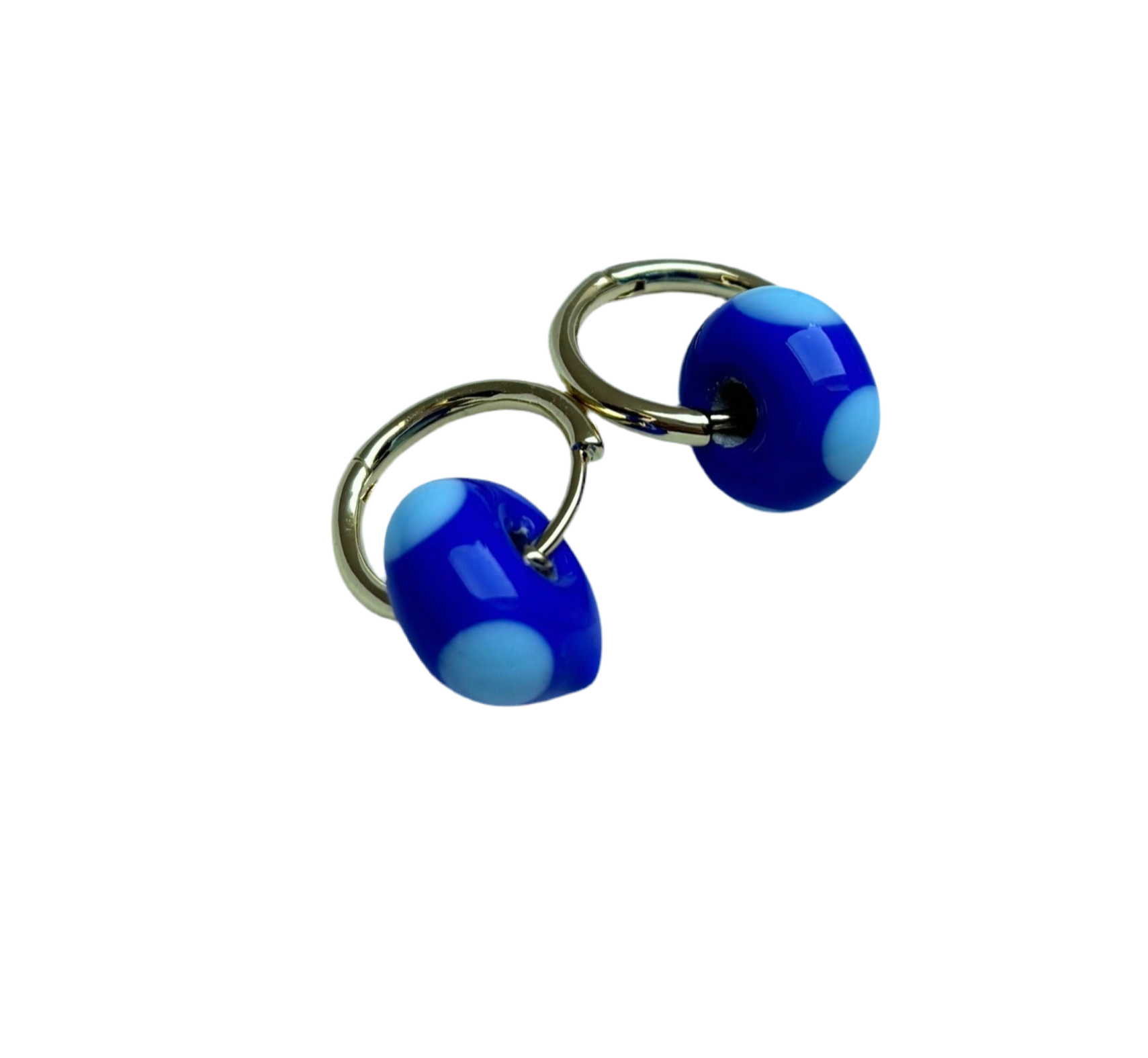 Speckled Glass Beads - Pale Blue on Dark Blue