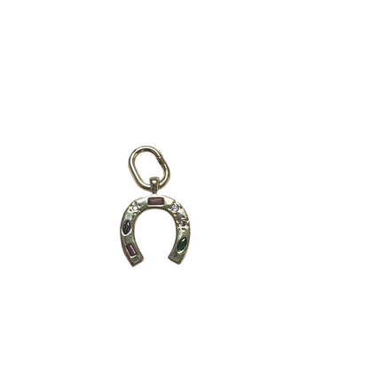 Charms - Jewelled Horseshoe 18k Gold Plate Lucky Charm