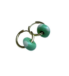 Speckled Glass Beads - Cream on Seafoam