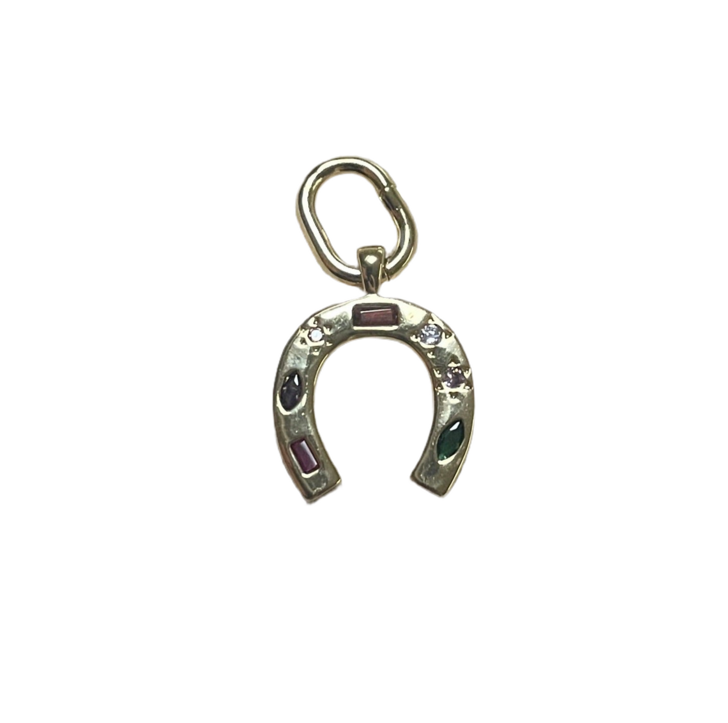 Charms - Jewelled Horseshoe 18k Gold Plate Lucky Charm