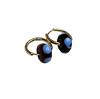 Speckled Glass Beads - Blue on Brown