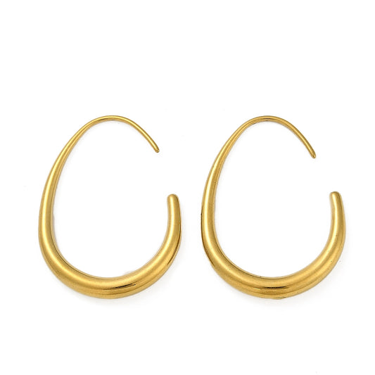 Teardrop Threader Earrings - 18k Gold Plate