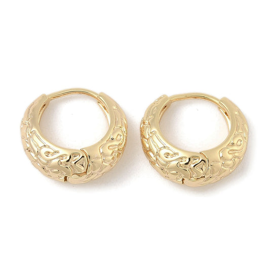 Filigree texture Everyday Gold Hoop - 18k Gold Plate