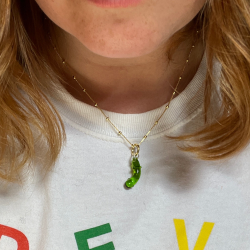 Pickle Party Glass Charm