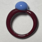 Melt - Glass Ring - Blue on Brown