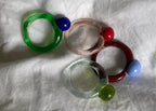Melt - Glass Ring - Red on Palest Pink
