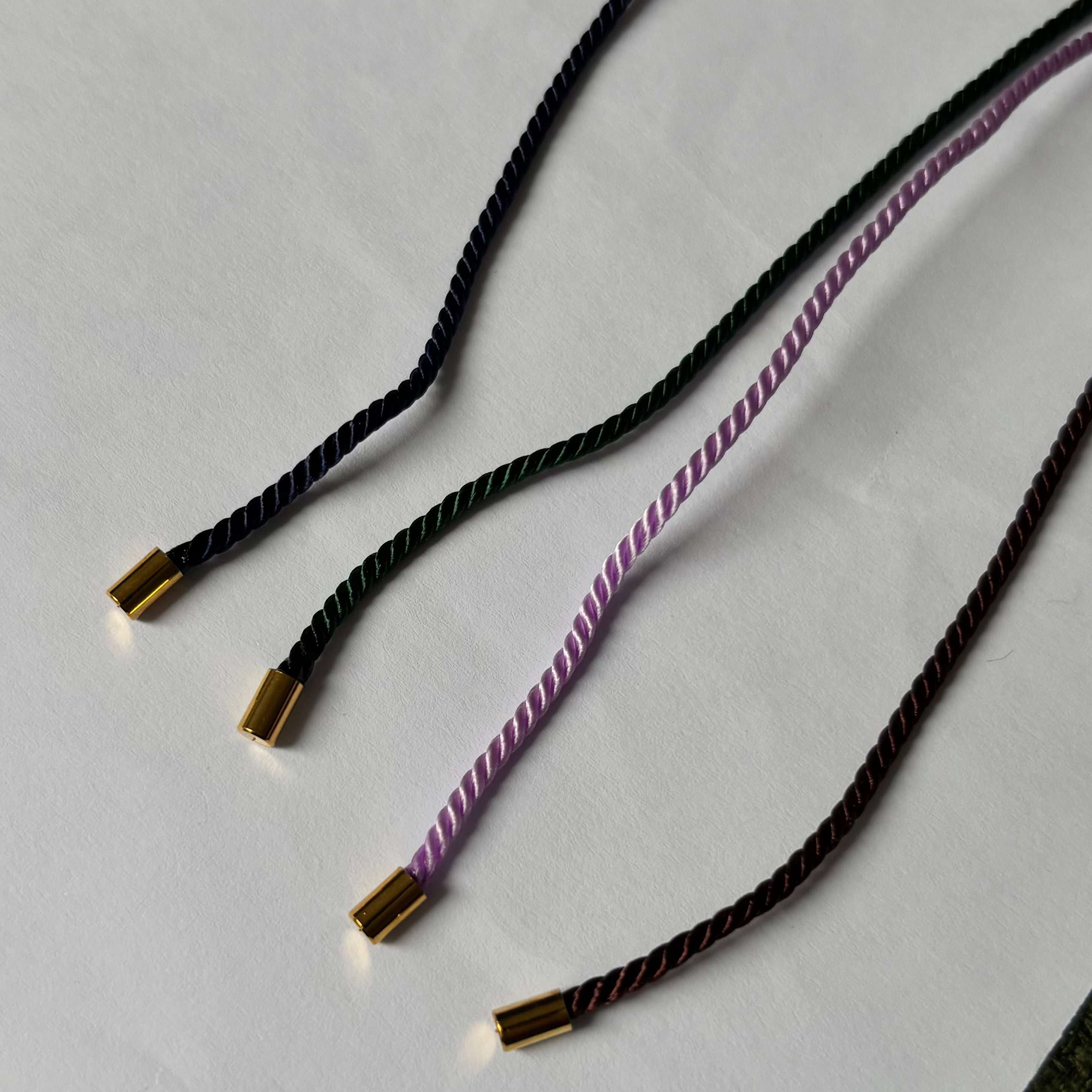 Silken Cord Necklace for Charms – Adjustable and Gold-Plated Finish