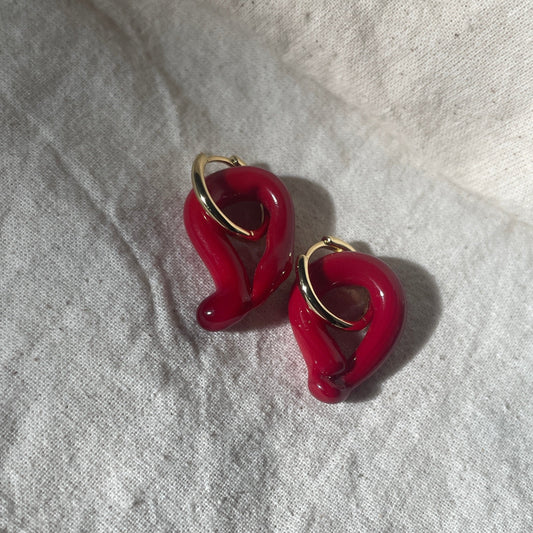 Melt - Solid Poppy Red - Murano Glass Drop