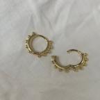 18K Gold Plate Small Knobbly Everyday Hoop Earrings