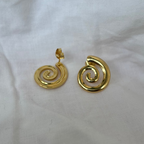Spiral Stud - 18k Gold Plate Earrings