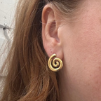 Spiral Stud - 18k Gold Plate Earrings