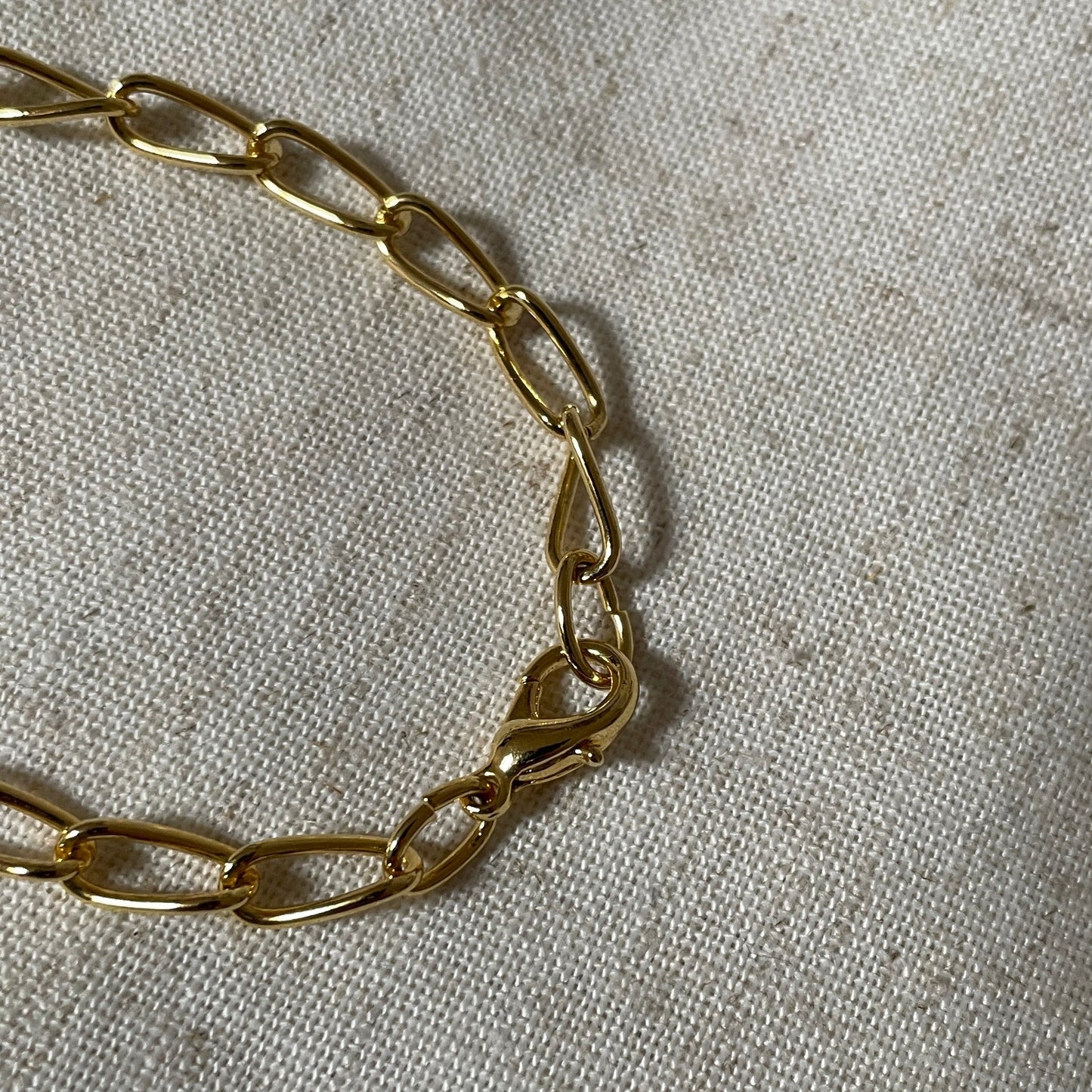 Large Open Curb Chain Bracelet Vintage Gold