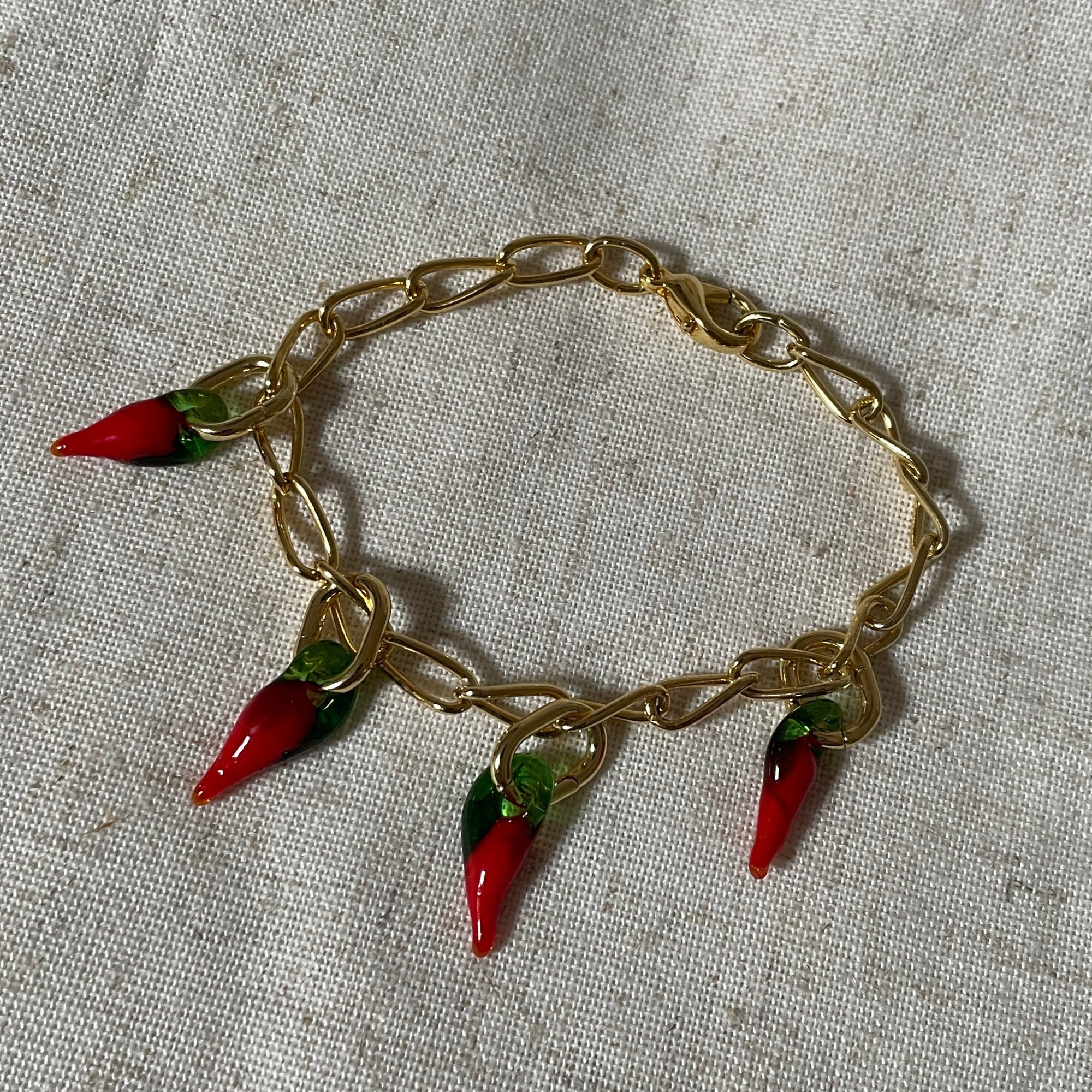 Large Open Curb Chain Bracelet Vintage Gold