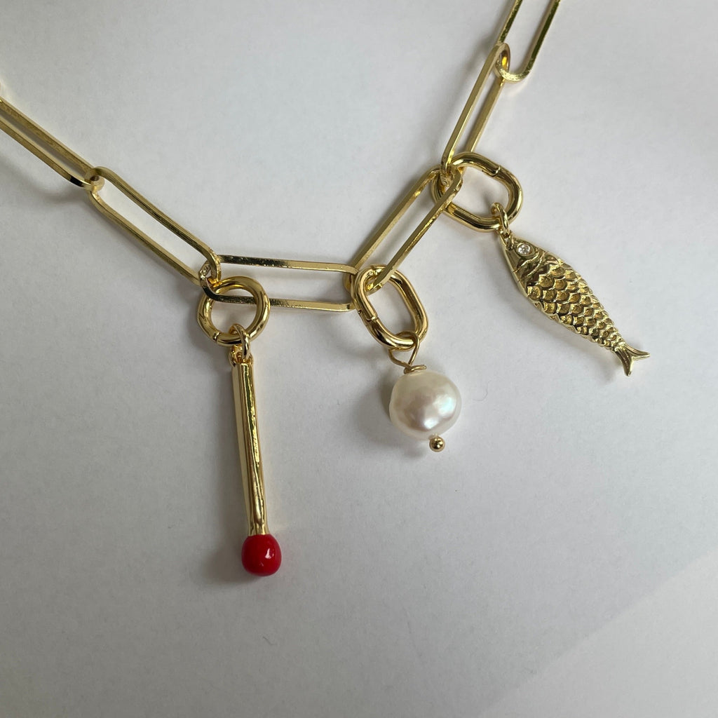 Lucky Gold Fish -  Charm - Gold and Silver