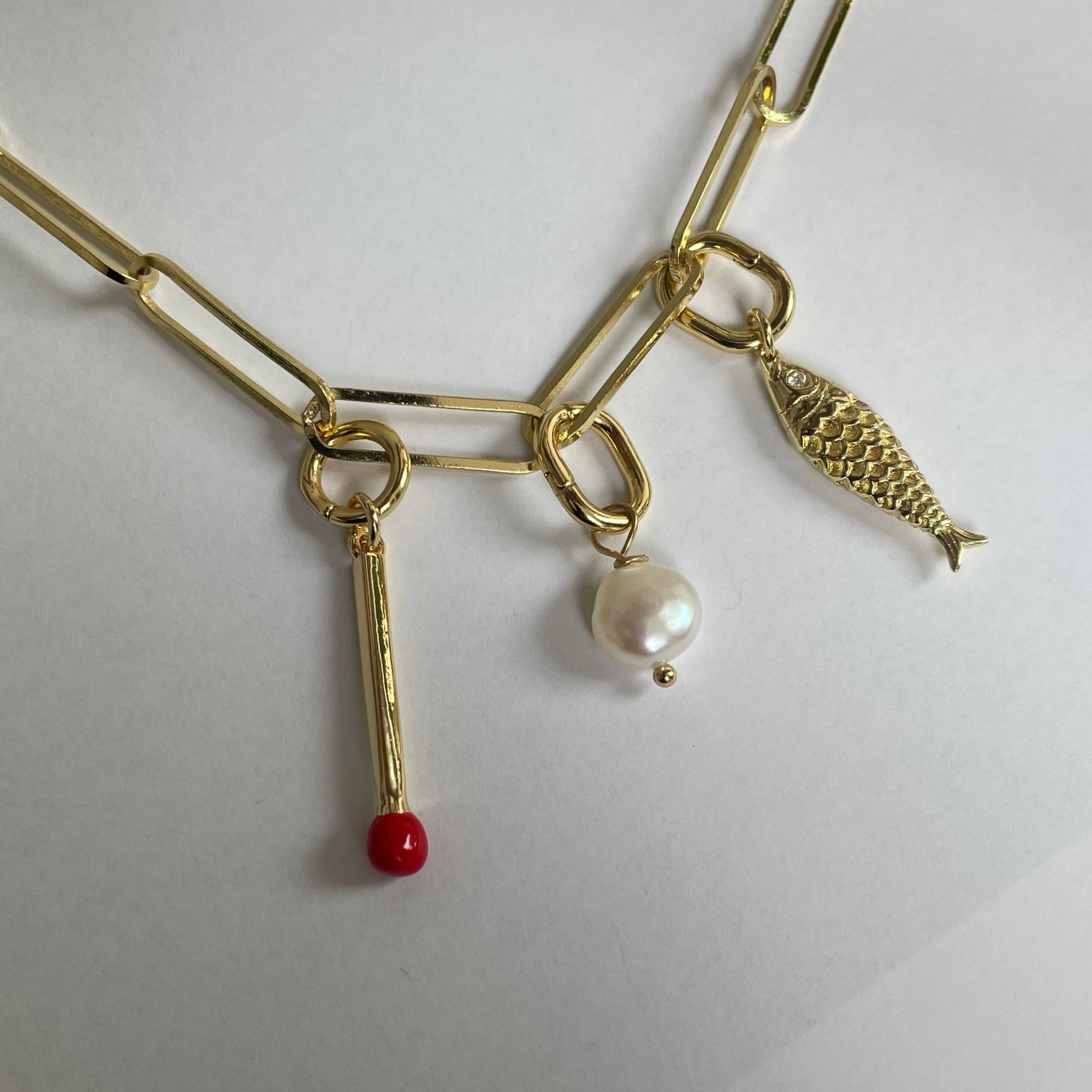 Lucky Gold Fish -  Charm - Gold and Silver