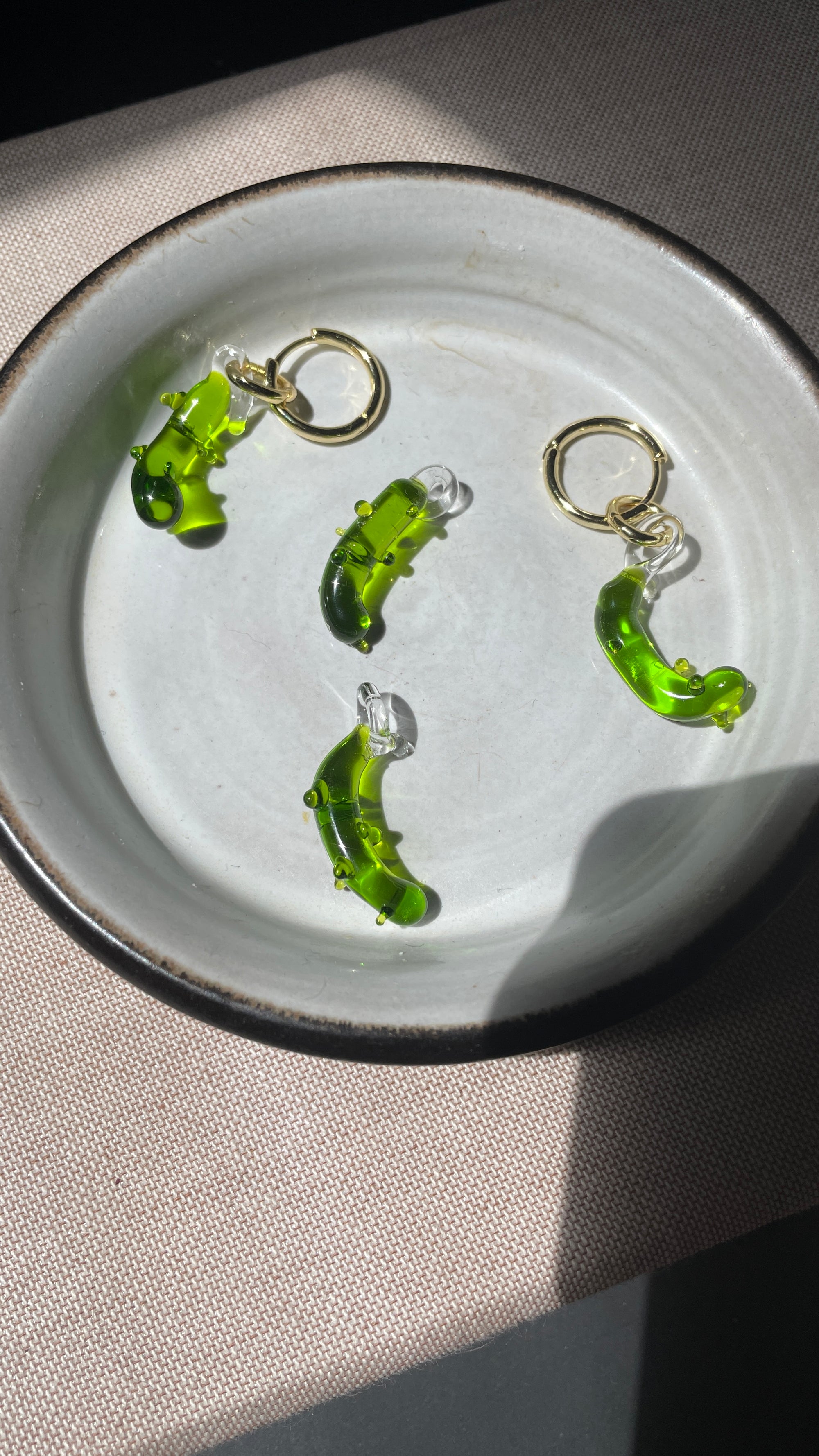 Pickle Party Glass Charm