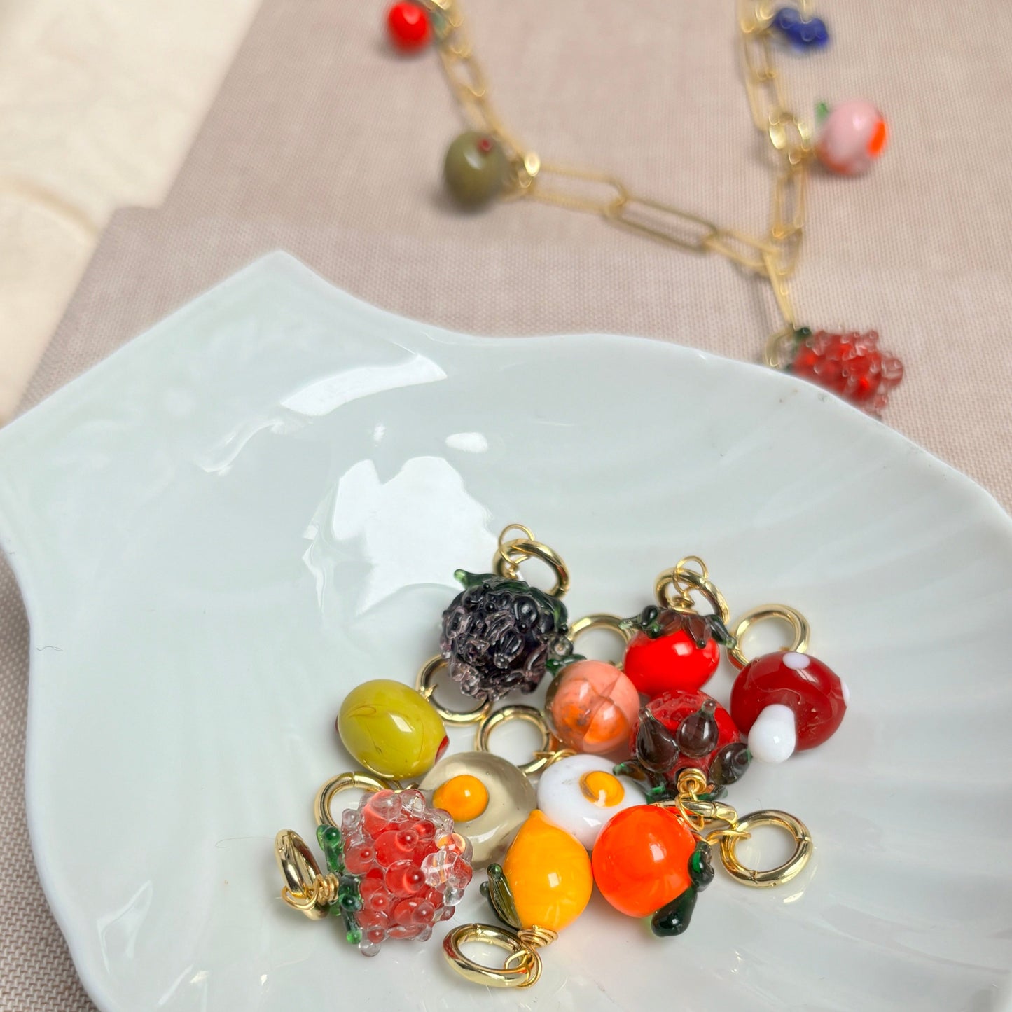 Murano Glass Food Charms