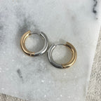 Duo - Gold and Silver Large Hoop