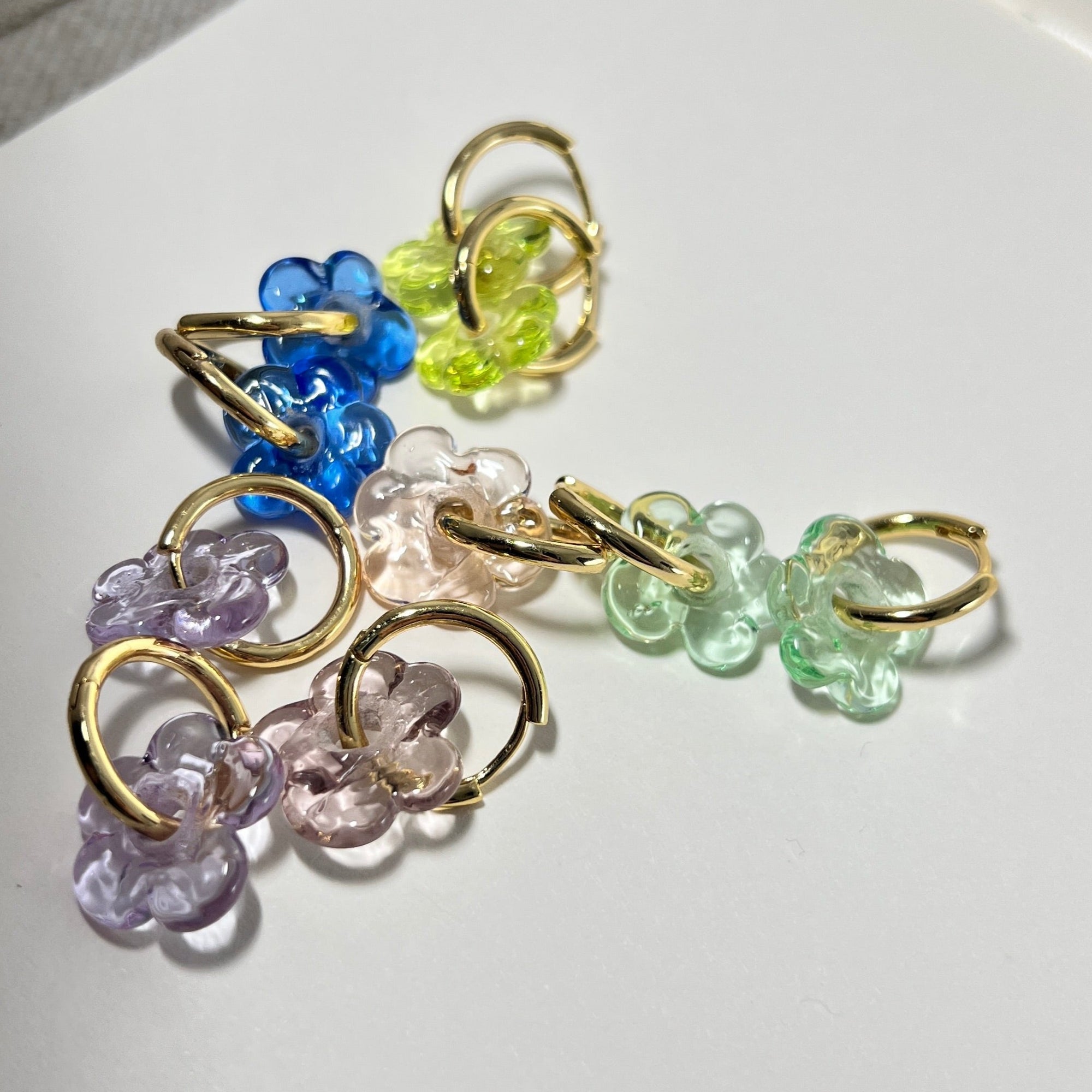 Fleur - Aqua Green - Glass Flower Charm