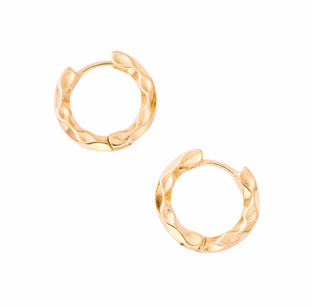 Emma Hammered Small Huggie Hoop Earrings