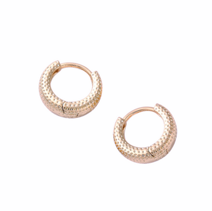 Isabella Texture Rings Gold Plated Hoop Earring