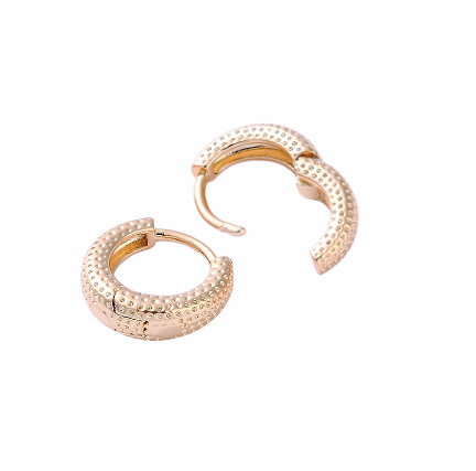 Isabella Texture Rings Gold Plated Hoop Earring