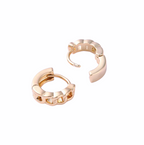 Charlotte Curb Chain Shape Hoop Earring Gold Plate