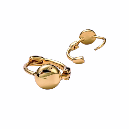 Evelyn Dot Huggie Hoop Earring Gold Pate