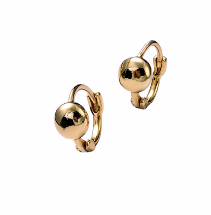 Evelyn Dot Huggie Hoop Earring Gold Pate