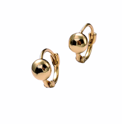 Evelyn Dot Huggie Hoop Earring Gold Pate