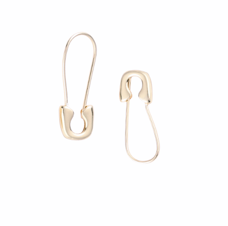 Lily Safety Pin - Gold Plate Earring or Charm Enhancer