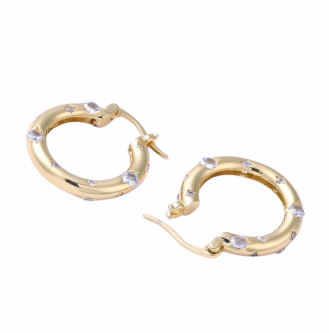 Chloe Cubic Zironia Oval Hoop Earrings