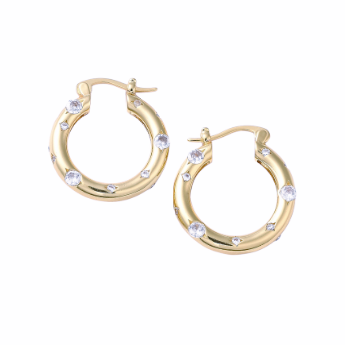 Chloe Cubic Zironia Oval Hoop Earrings