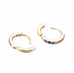 Ella Micro Pave Hoop Earring 18k Gold Plate