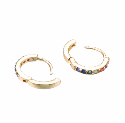 Ella Micro Pave Hoop Earring 18k Gold Plate