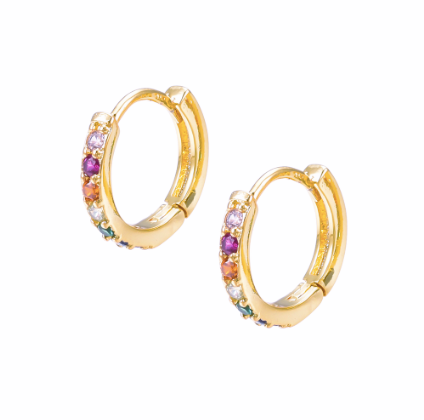 Ella Micro Pave Hoop Earring 18k Gold Plate