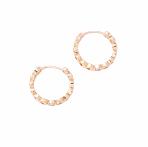 Sophie Heart Filigree Huggie Hoop Earrings