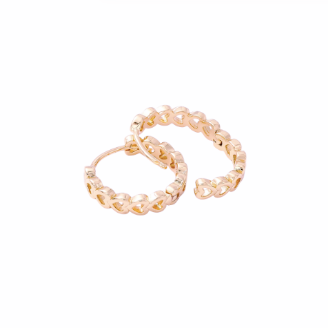 Sophie Heart Filigree Huggie Hoop Earrings