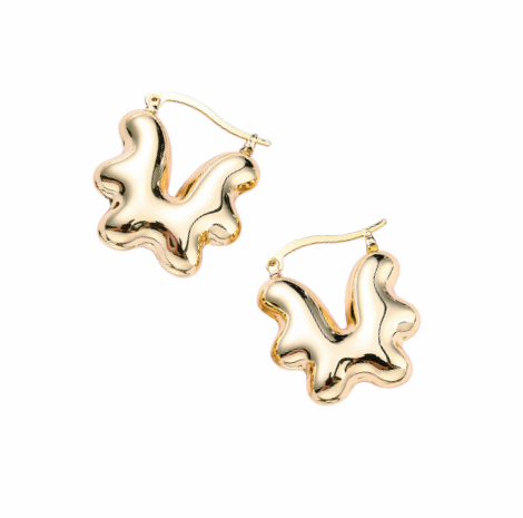 Flora Abstract Flower Hoop Earrings.