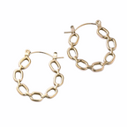 Elena Hollow Chain Hoop Gold Plate